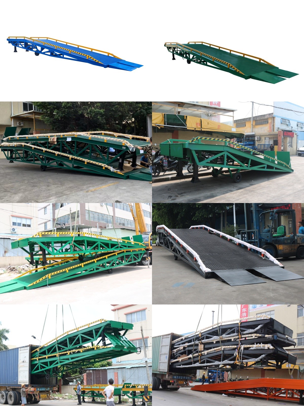 10 Tons Hydraulic Dock Ramp Car Steel Cargo Portable Yard Ramp