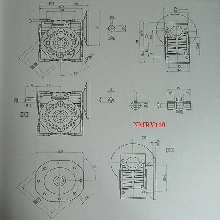 Planetary Helical Bevel Worm Speed Reducer Gearbox Transmission