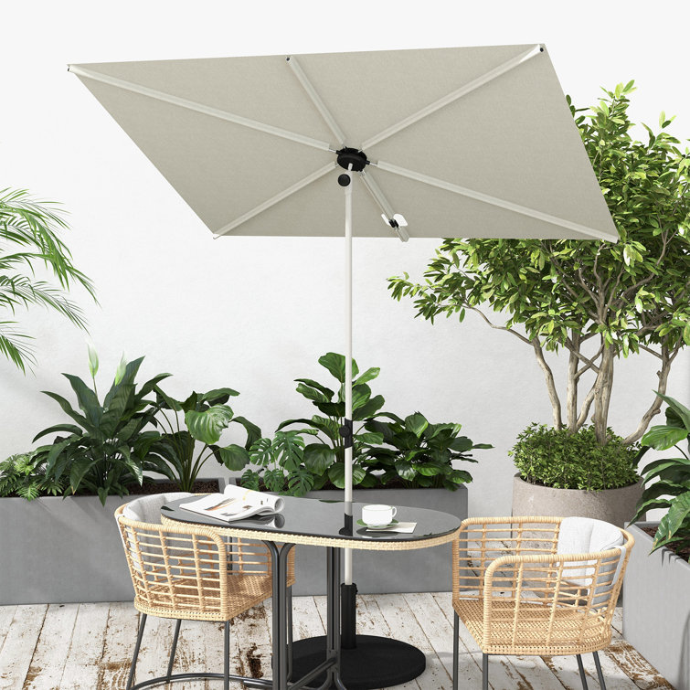 Modern Design Rectangle Balcony Sun Shade Umbrella with Waterproof Canopy by AJUNION