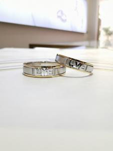 China Engraved Hollow Out Men17.5 Women12 Matching Wedding Bands wholesale