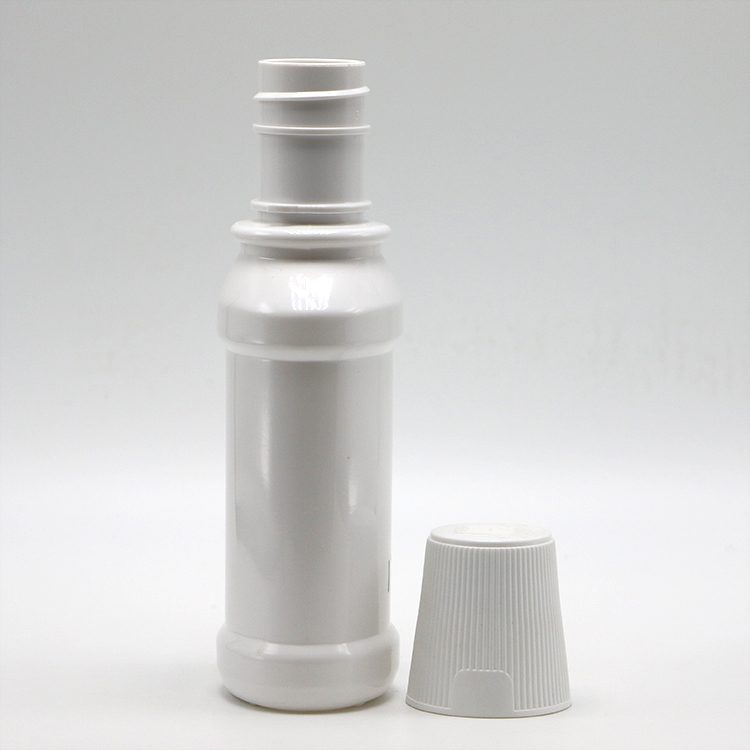White Long Neck PET Plastic Mouthwash Bottle with 250mL Capacity and Screen Printing