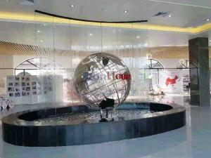 China 3.0M Plaza Decoration Polished Mirror Stainless Steel Globe Sculpture wholesale