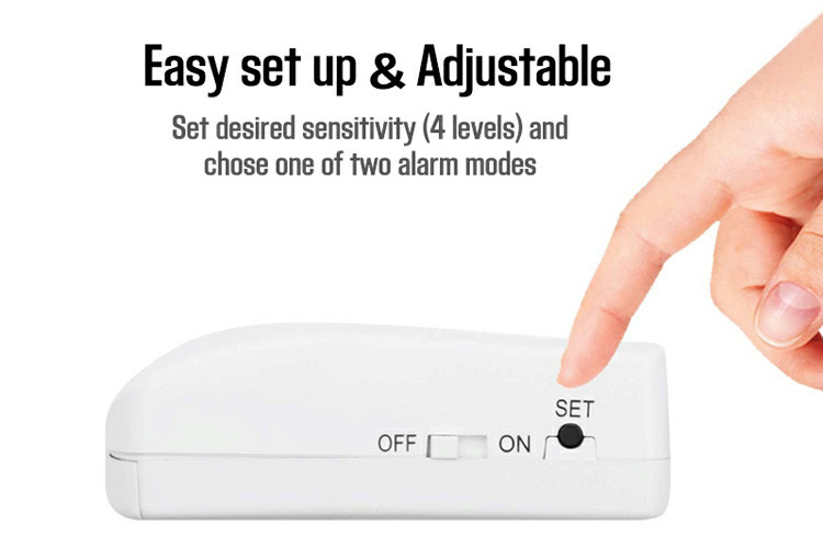 113dB House Security Alarm Window Alarm Vibration Shock Sensors with 2 Remotes