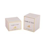 Customized White Candle Packaging Box Gold Hot Foil Stampping