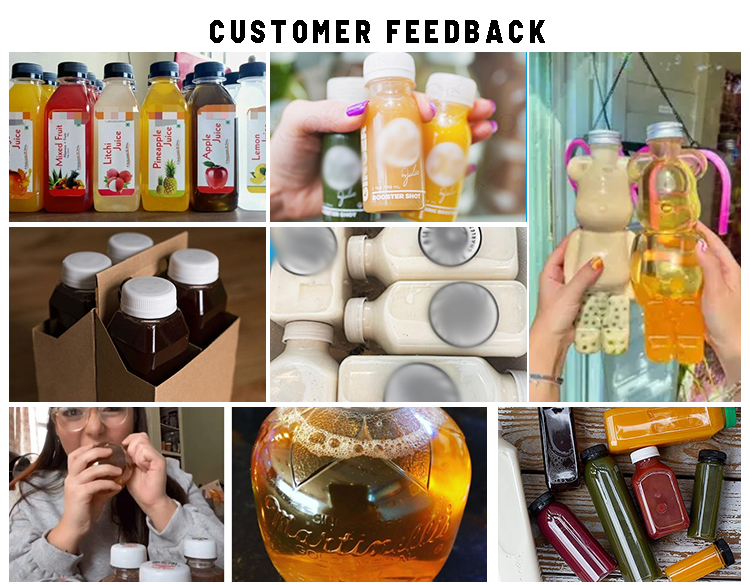 Wholesale Food Grade 100ml Square Transparent PET Plastic bottles