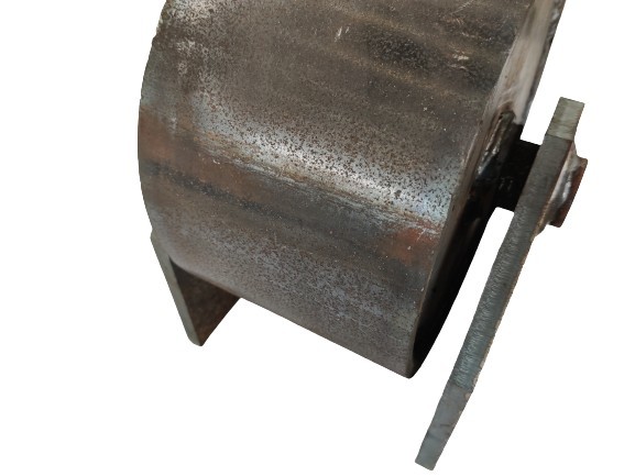 Black Roll Off Container Wheels With Bracket Dumpster Roller