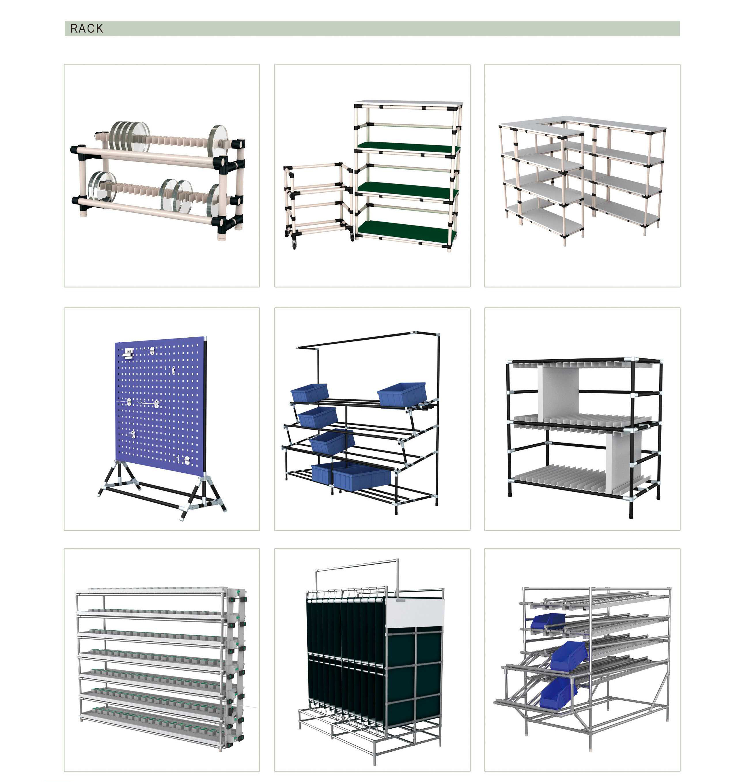 Assemble Lab Furniture ABS Coated Pipe , Lean Pipe System With Full Set Joint
