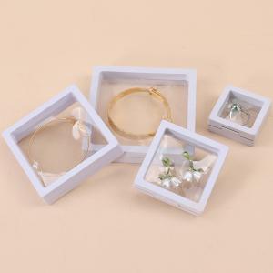 China Plain White PE Membrane Suspension Box Plastic Floating Jewelry Case Transparent on sale
