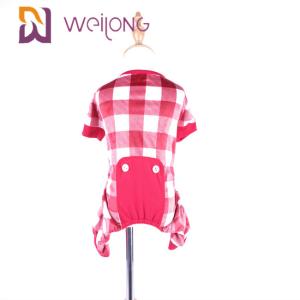 China Poly Soft Fabric Red Plaid Dog Pajamas / BSCI Large Dog Pajamas wholesale