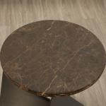 Brushed Matte Black Finish Coffee Table Marble Top Customized Stainless Steel
