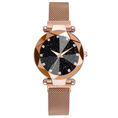 New Fashion Luxury Women Watches Unique Starry Sky Diamond Watch Alloy Mesh Belt