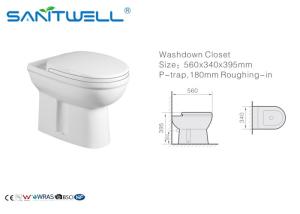 China Bathroom European Washdown Toilet , Floor Mounted Two-piece Ceramic Toilet wholesale