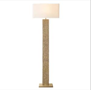 China OEM Fabic Shade Dimmable Brass Standing Floor Lamp AC 85-265V wholesale