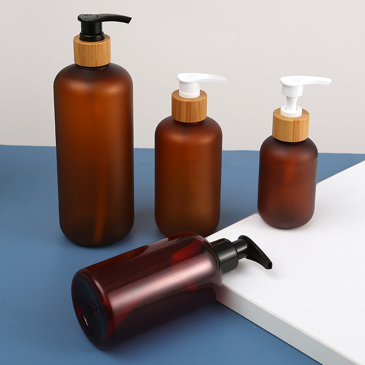 Body Material PET 100ml 120ml 250ml Empty Clear Plastic Bottle with Fine Mist Bamboo Black Sprayer for Cosmetic Packaging