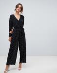 OEM hot sale long sleeve girls spot jumpsuit with wrap