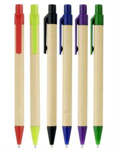 China eco paper barrel promotional gift pen ,green ball pen with logo printing wholesale