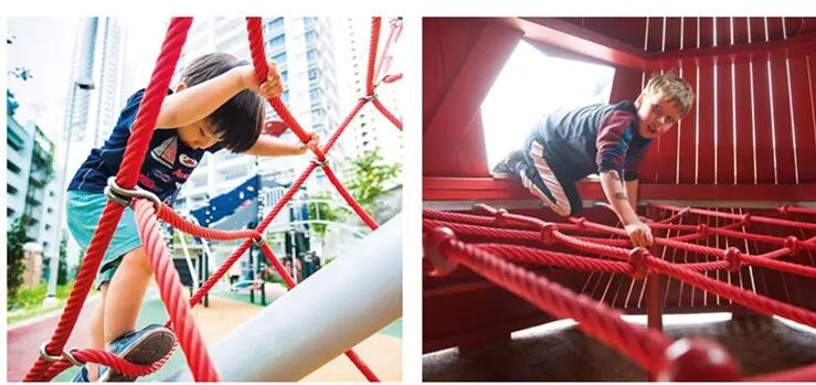 4 Strand 16mm Combination Rope Polyester Playground With Wire Core