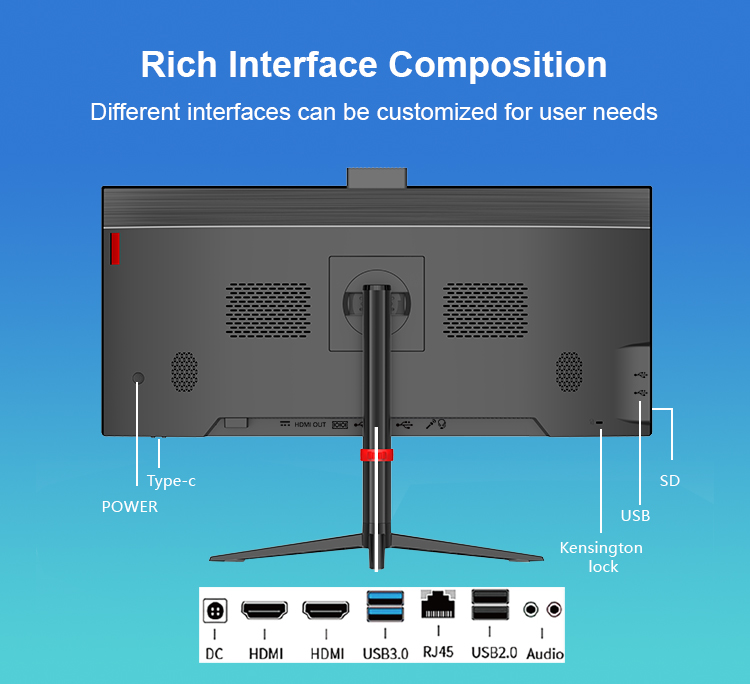 Intel Processor Windows 10 OS 30 Inch All In One Desktop Pc for Office and School