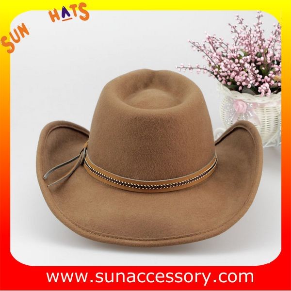 Fashion hot sale Western cowboy hats for mens,100% Australia wool felt hats for boys