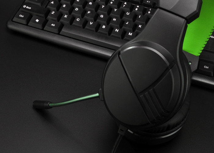 3V PS4 PS5 Gaming Headset 25000Hz Green Lightweight Braided Cable