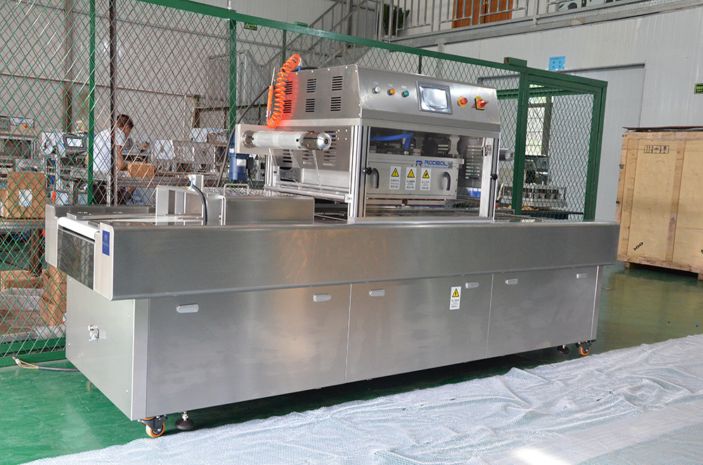 Vertical Vacuum Tray Sealing Machine Automatic Fresh Chicken Vaccum Sealer