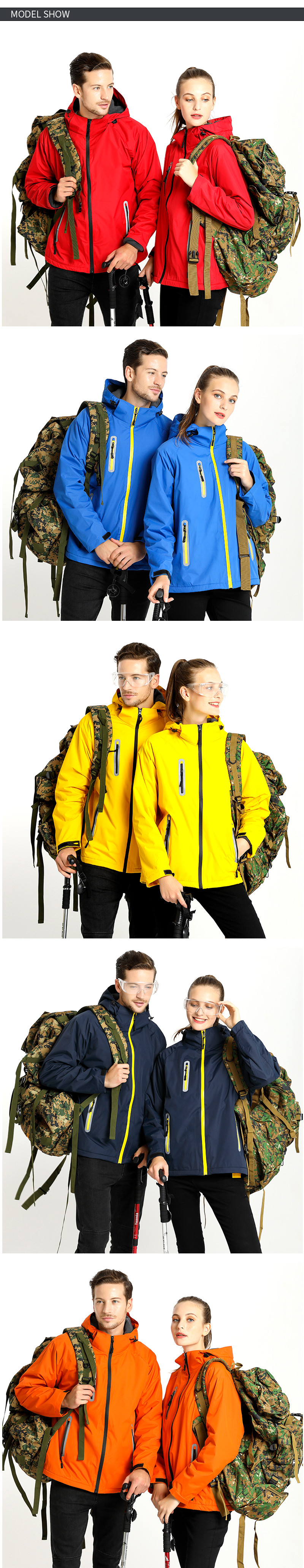 Outdoor Men Softshell Sports Jacket Thermal Waterproof Camping Coats