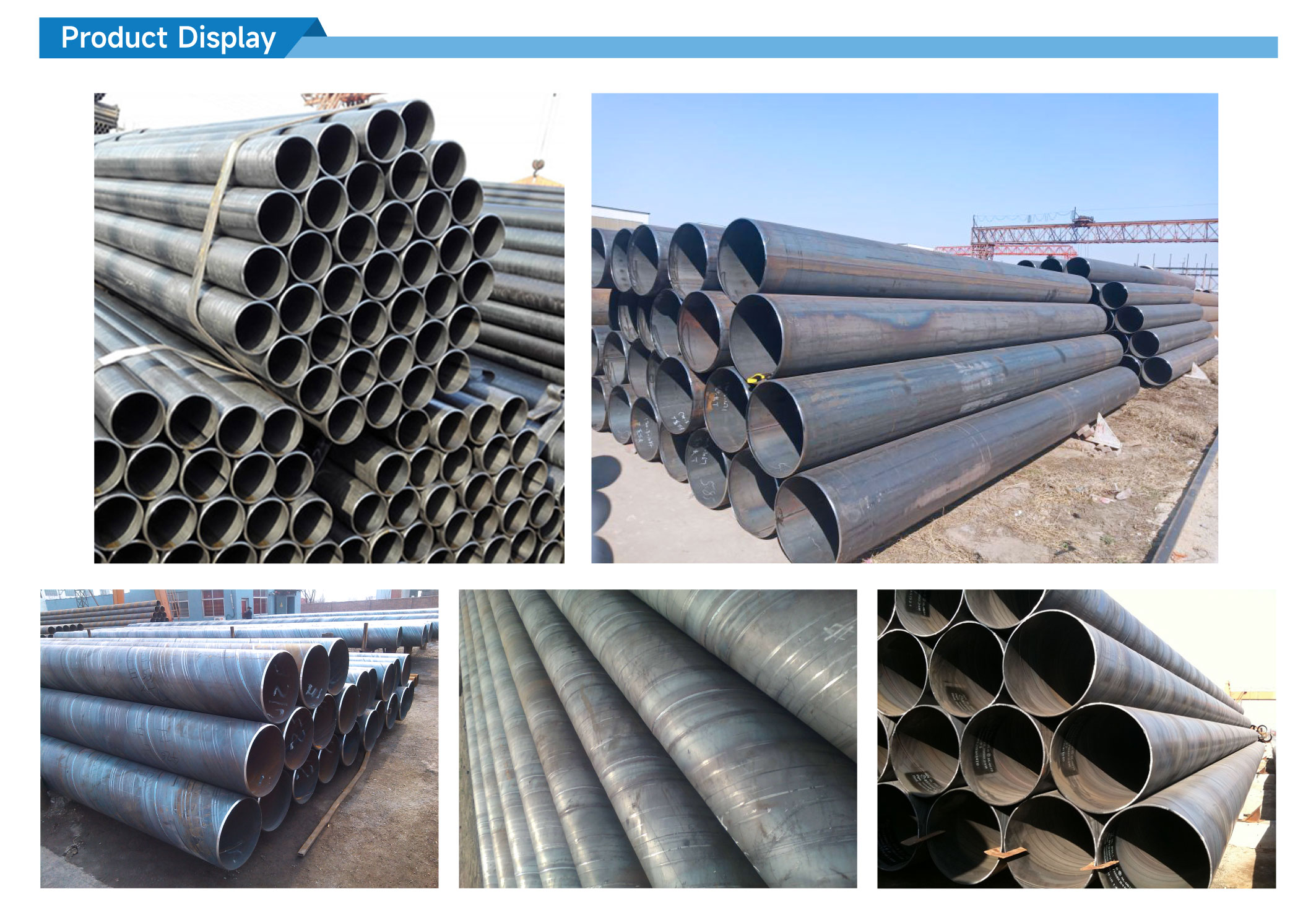 Round Welded Steel Pipes Black Painted Boiler Pipe Non Oiled