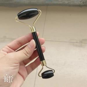 China Skin Tightening Black Obsidian Face Jade Roller wholesale