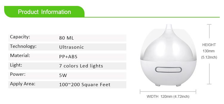 USB 80ml Wood Aromatherapy Diffuser With 7 Color LED Light