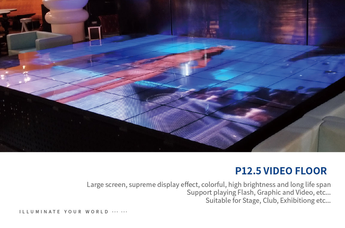 Temper Glass 40x40 LED Video Floor , Practical Interactive LED Dancefloor