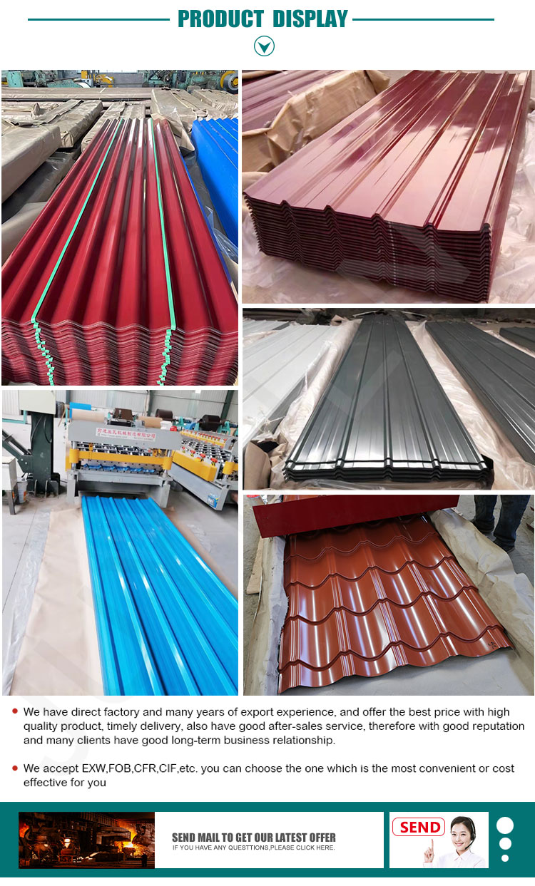 0.25mm Colour Coated Metal Sheet Prepainted Aluzinc Roofing Sheets Z30