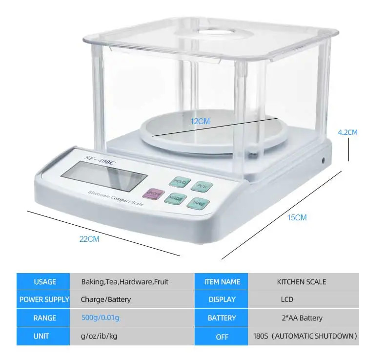 Battery Power Electronic Kitchen Scale Digital OEM With Backlight LCD Display