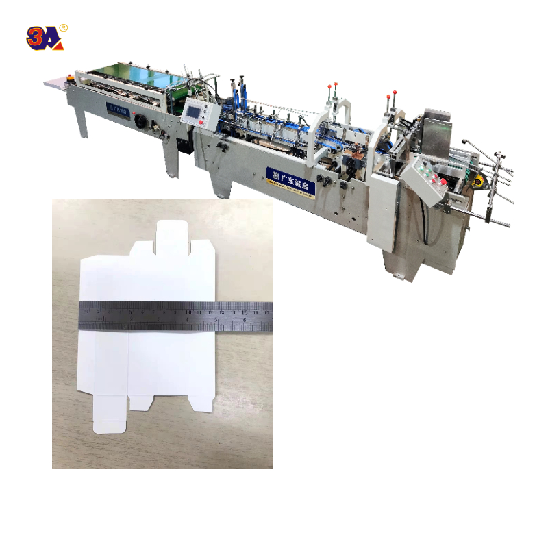Video outgoing-inspection Provided Mini Box Folder Gluer Machine for Small Box Folding