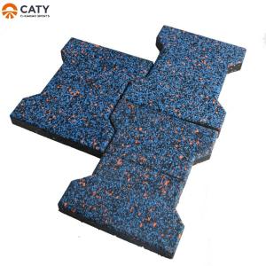 China Outdoor Interlocking Rubber Deck Paver Thick 20-50mm Soundproof wholesale