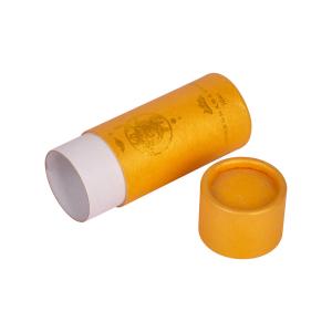 China Yellow Stamping Small Cardboard Paper Tube Packaging Coffee Tea wholesale