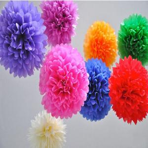 China Colorful paper pom pom,paper flower for party decorate wholesale