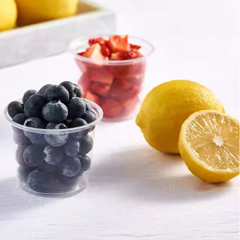 Compostable PLA Disposable 2 Oz Sauce Cups With Lids Clear Color