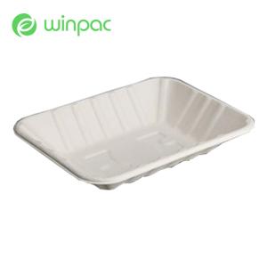 China Party Compostable Fruit Meat 220ml Sugarcane Bagasse Tray Disposable Biodegradable wholesale