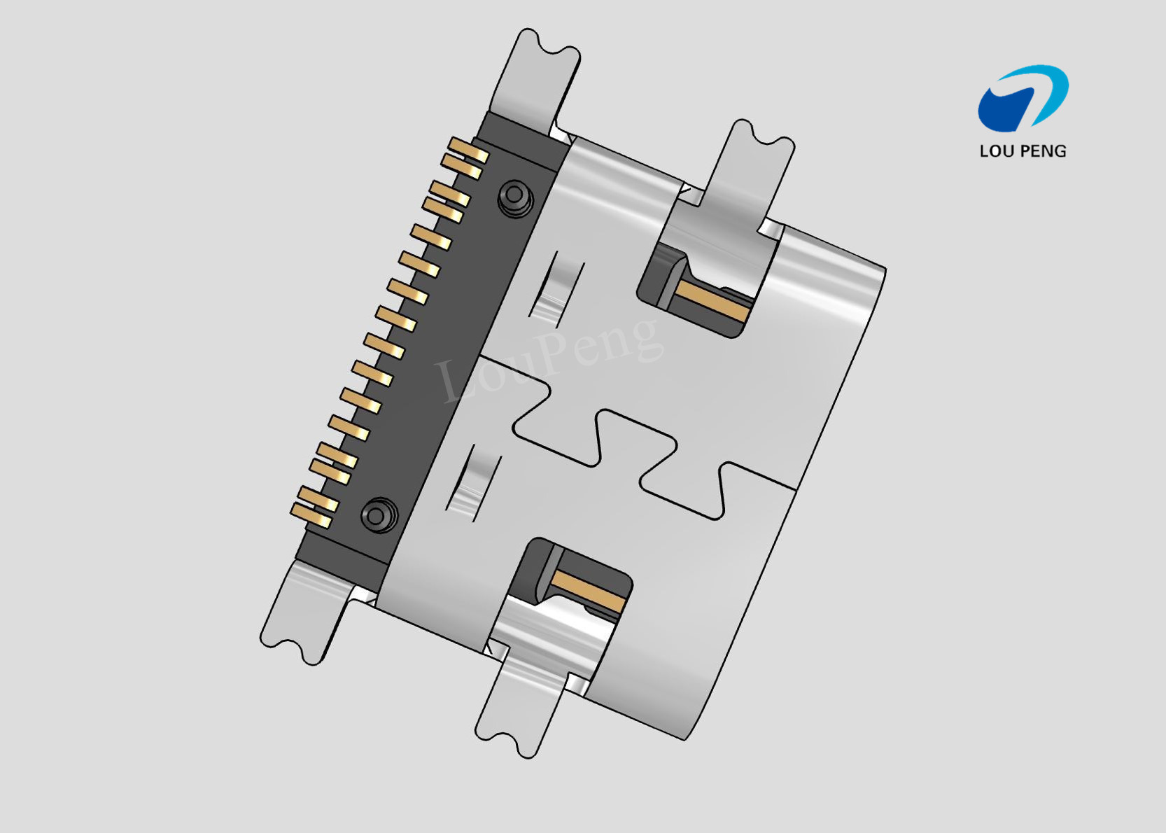 Universal Serial Bus (USB) Shielded I/O Receptacle,type-c connector, 16Pin, Surface Mount, Gold (Au) Flash over, SMT