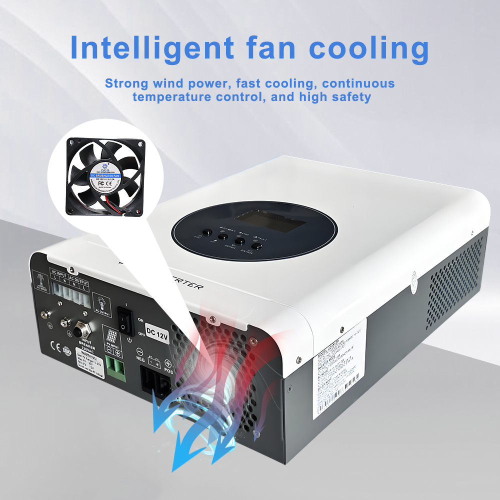 3Kw 24V 110V 220V DC to AC Wifi Ups Pure Sine Wave Hybrid Solar Inverter