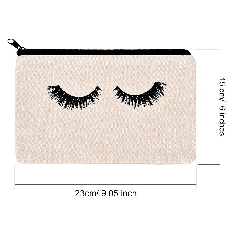 Customized fashion zipper cartoon cotton cosmetic make up bag Canvas Bag