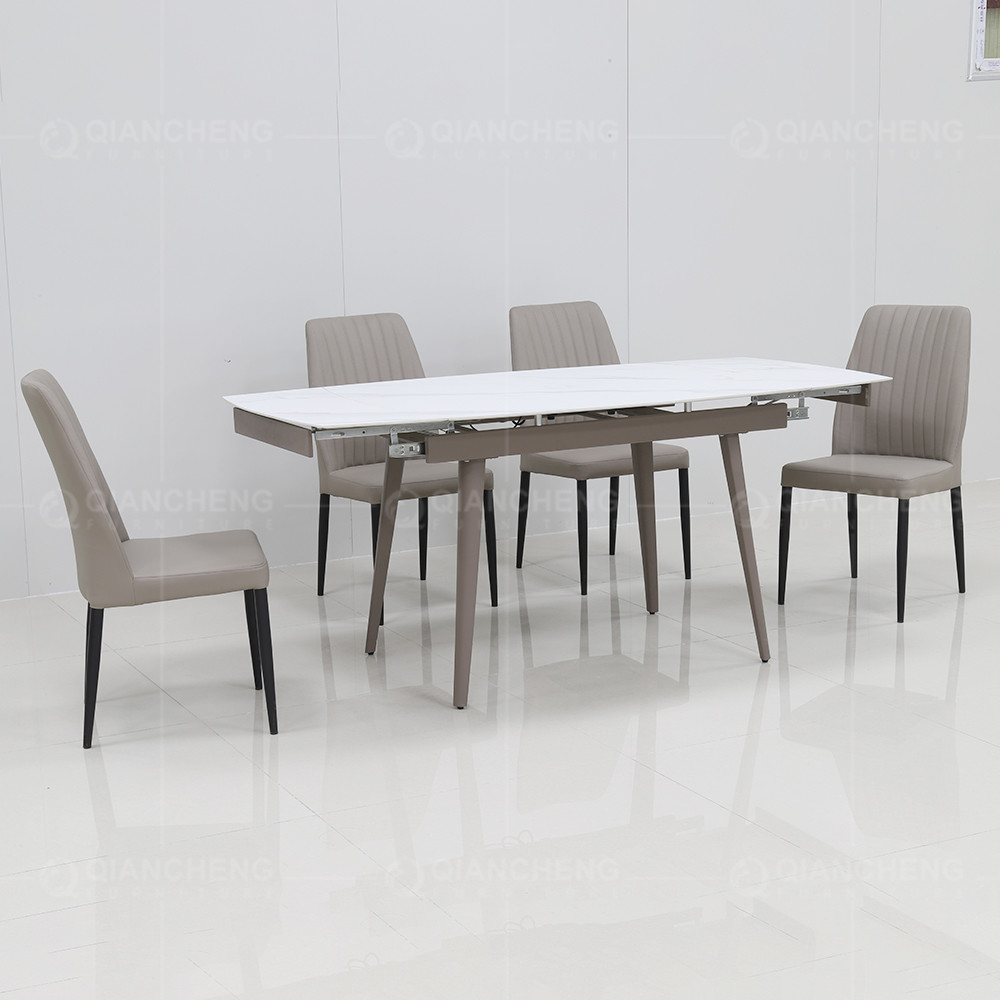 Modern Home 1.1CBM SS Steel Furniture 4 Seater Extendable Dining Table Set