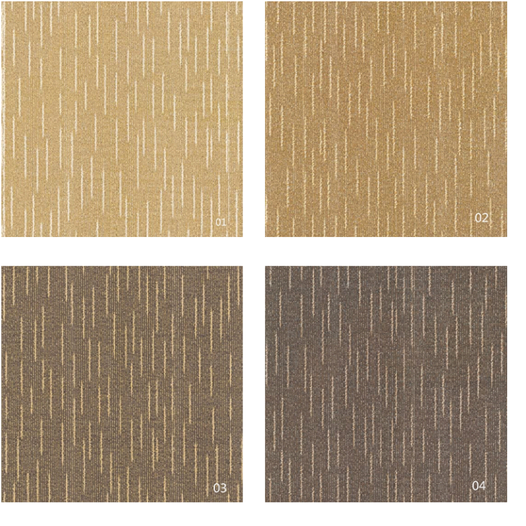 Pure color striped 100%solution dyed invista nylon 6 carpet tile