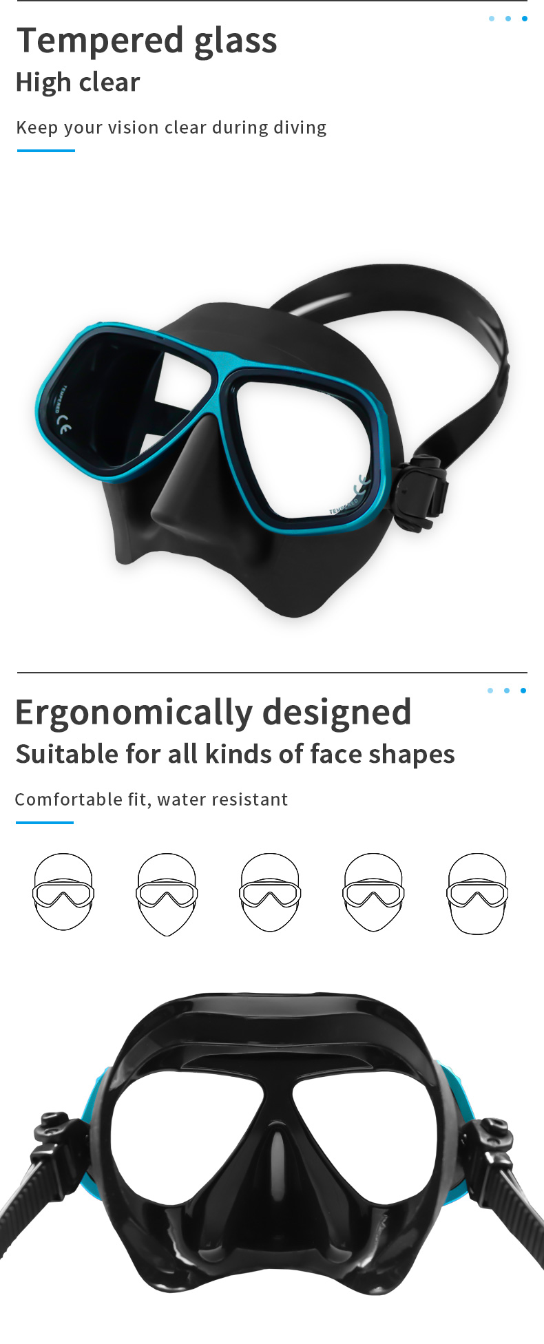 Adult Snorkeling Goggles Diving Mask Scuba 4mm Tempered Glass