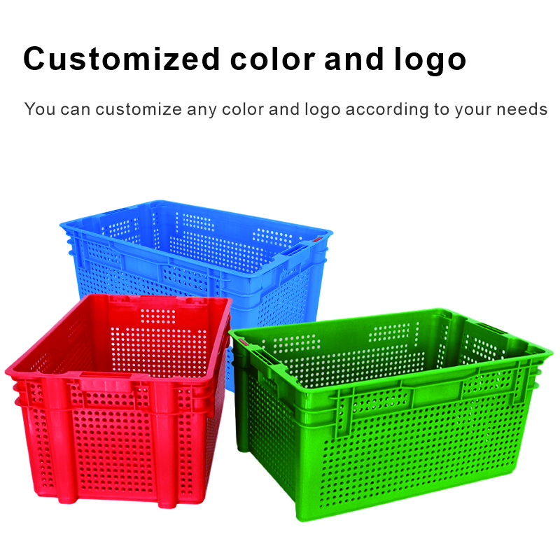 600x400x310mm Mesh Style PP/PE Plastic Box Compartment Crate for Transporting Produce