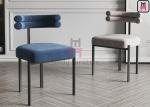Tufted Upholstered Velvet Metal Frame Dining Chair No Foldable Without Armrests