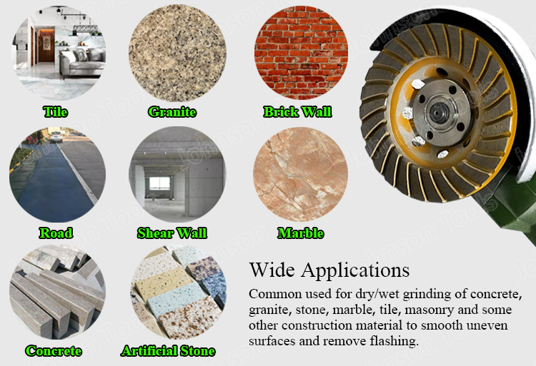 125mm M14 Ridgid SinteredConcrete Grinding Wheel For Rough Surfaces