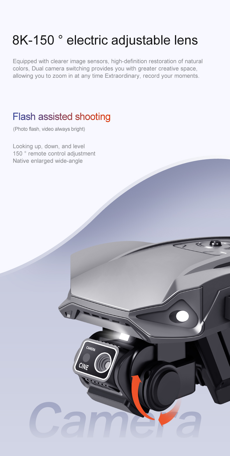 OEM Logo Rg608 Pro Lift Obstacle Avoidance 8k Dual Camera Night Flash Shooting Brushless Motor 2.4g Wifi Fpv Quadcopter