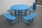 Commercial Steel Outdoor Picnic Tables And Chairs Round Shape