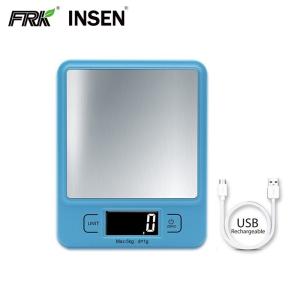 China Max 5KG Stainless Steel Platform USB Rechargeable Kitchen Scale wholesale